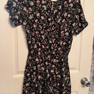 Old Navy Black and Floral Short Romper